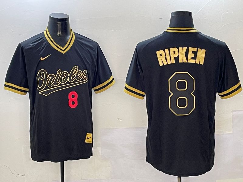Men Baltimore Orioles #8 Ripken Black Gold Game 2025 Nike MLB Jersey style 3